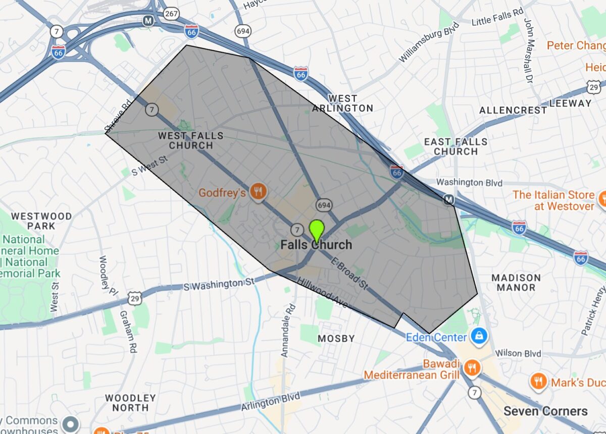 Falls Church Babysitting Map
